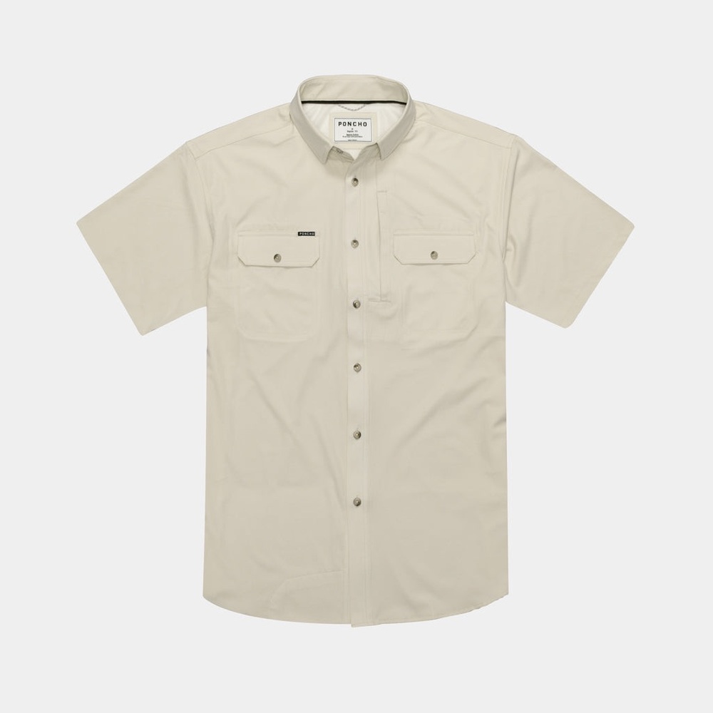 PONCHO Men's Tan Short Sleeve Shirt